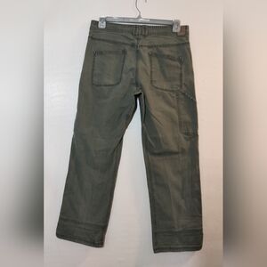 prAna Jeans Mens 34Wx28L Green Denim Carpenter Pants Camp Workwear Gorpcore .